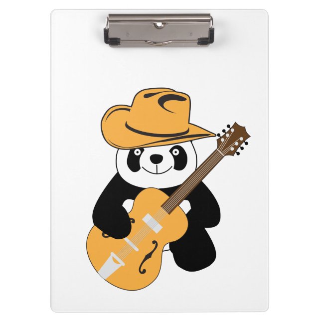 Funny panda with guitar clipboard (Front)