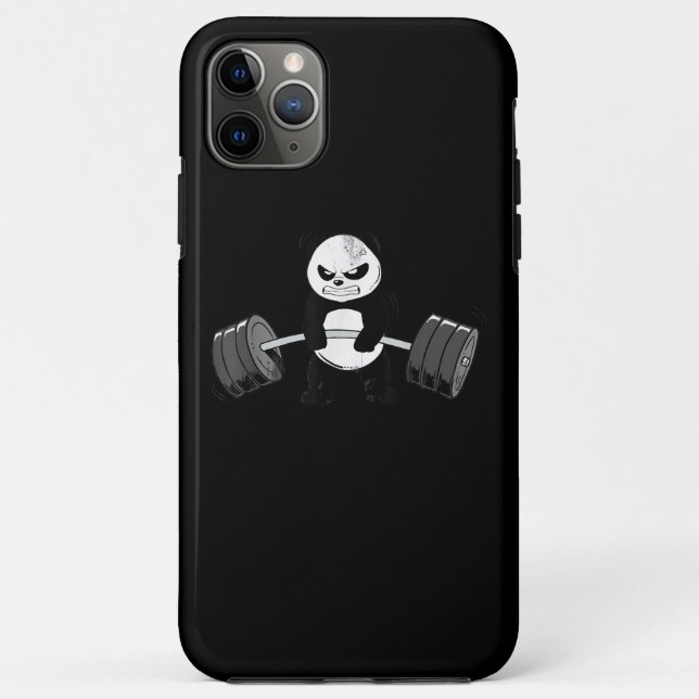 Funny Panda Workout  Kitten Gym Deadlift Power Case-Mate iPhone Case (Back)
