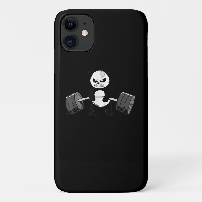 Funny Panda Workout  Kitten Gym Deadlift Power Case-Mate iPhone Case (Back)
