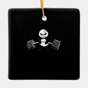 Funny Panda Workout  Kitten Gym Deadlift Power Ceramic Ornament