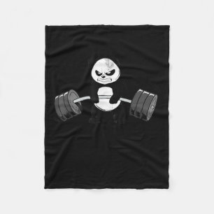 Funny Panda Workout  Kitten Gym Deadlift Power Fleece Blanket