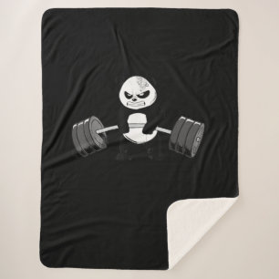 Funny Panda Workout  Kitten Gym Deadlift Power Sherpa Blanket