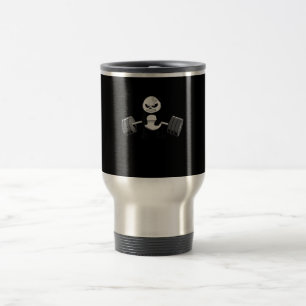 Funny Panda Workout Kitten Gym Deadlift Power Travel Mug
