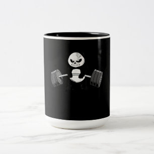 Funny Panda Workout Kitten Gym Deadlift Power Two-Tone Coffee Mug