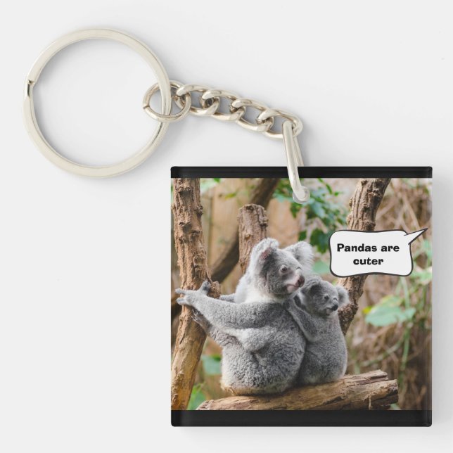 Funny Pandas or Koalas - Which are cuter? Key Ring (Front)