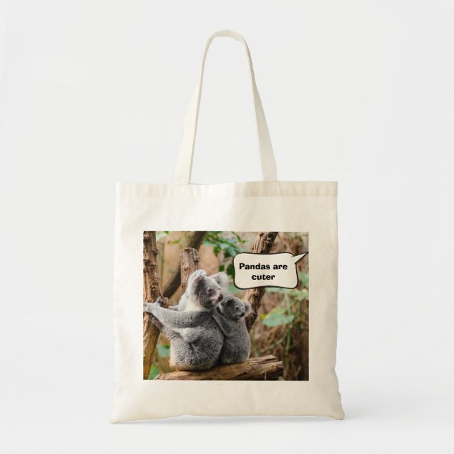 Funny Pandas or Koalas - Which are cuter? Tote Bag (Front)