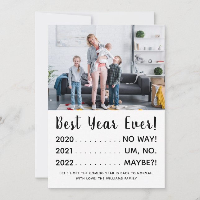 Funny Pandemic Best Year Ever Holiday Card (Front)