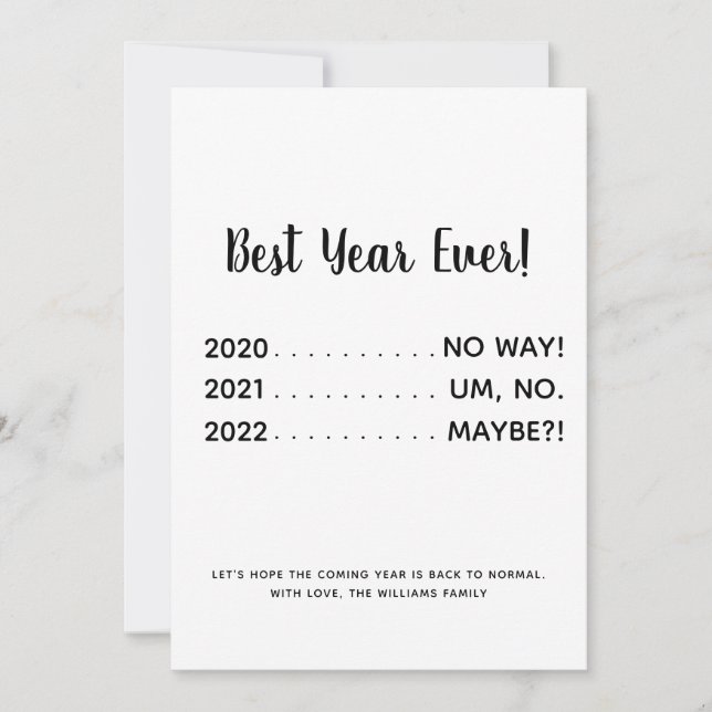 Funny Pandemic Best Year Ever Holiday Card (Front)