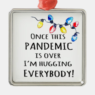 Funny Pandemic Christmas Lights Metal Tree Decoration