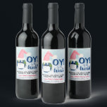 Funny Pandemic OY to the World Holiday<br><div class="desc">These funny wine bottle labels are designed with the 2020 pandemic holiday season in mind. They feature a cute and silly design with the planet earth wearing a Santa hat and face mask, with a caption reading "Oy to the world." The note reads: Sending Holiday Cheer Despite the Year, with...</div>