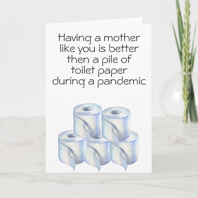 Funny Pandemic Toilet Paper Mum Mothers Day Card (Front)