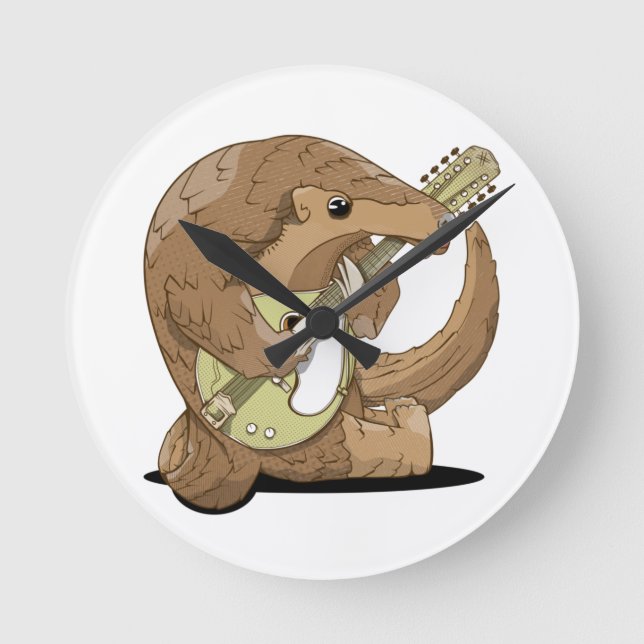 Funny pangolin round clock (Front)
