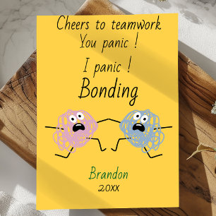 Funny panic bonding coworker custom holiday card
