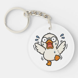 Funny Panicking Duck Kawaii Meme Keychain Bag