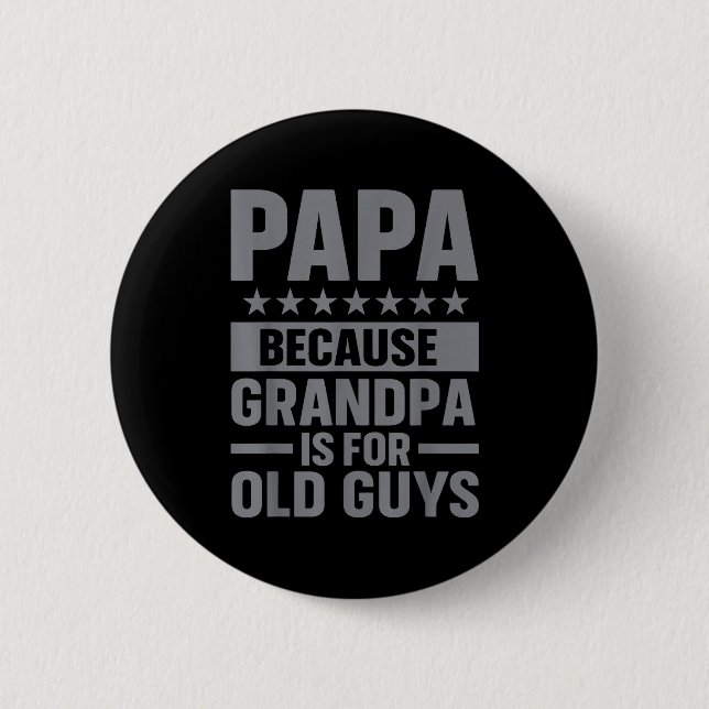 Funny Papa Art For Grandpa From Grandkids Father's 6 Cm Round Badge (Front)