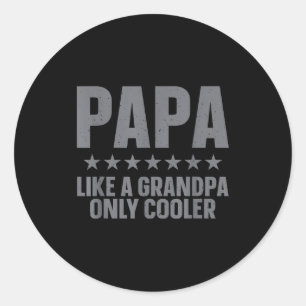 Funny Papa Art For Grandpa From Grandkids Father's Classic Round Sticker
