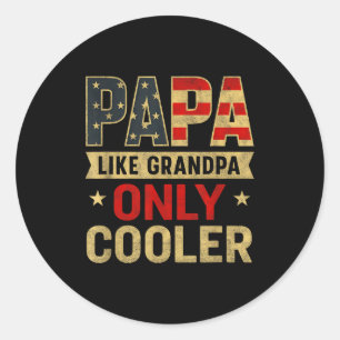 Funny Papa Art For Grandpa From Grandkids Father's Classic Round Sticker