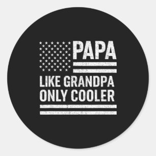 Funny Papa Art For Grandpa From Grandkids Father's Classic Round Sticker