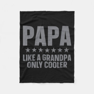 Funny Papa Art For Grandpa From Grandkids Father's Fleece Blanket