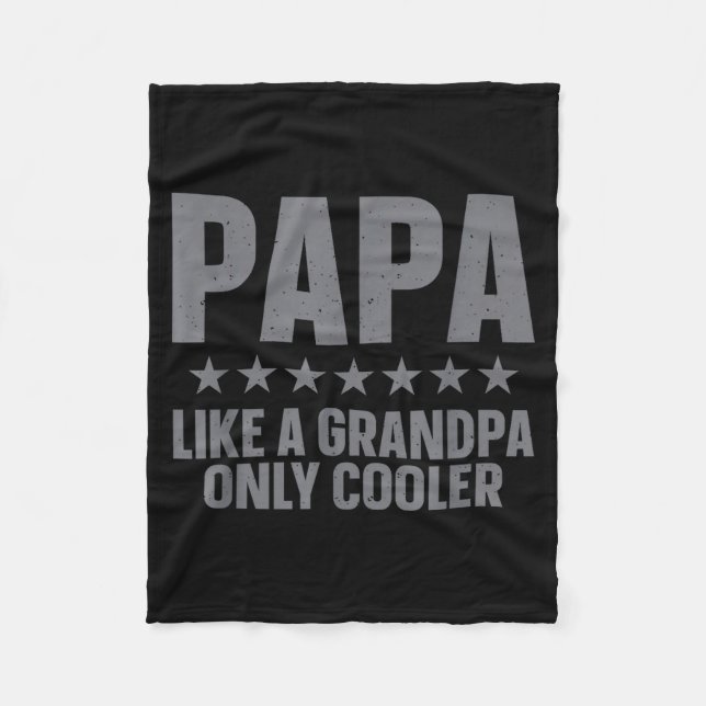 Funny Papa Art For Grandpa From Grandkids Father's Fleece Blanket (Front)