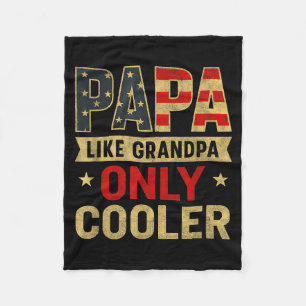 Funny Papa Art For Grandpa From Grandkids Father's Fleece Blanket