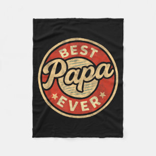 Funny Papa Art For Grandpa From Grandkids Father's Fleece Blanket