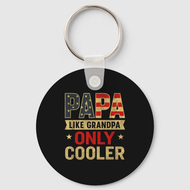 Funny Papa Art For Grandpa From Grandkids Father's Key Ring (Front)