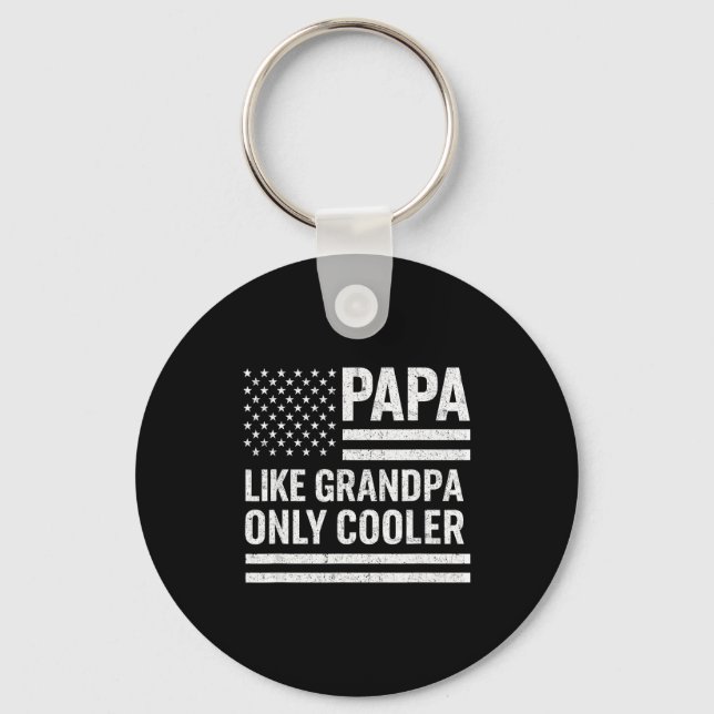 Funny Papa Art For Grandpa From Grandkids Father's Key Ring (Front)
