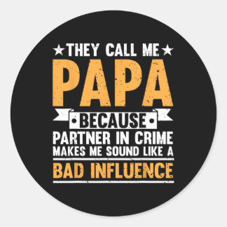 Funny Papa Design For Grandpa Papi Papaw From Gran Classic Round Sticker