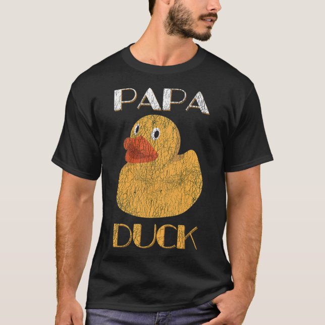 Funny Papa Duck Farm Animal Distressed gift  T-Shirt (Front)