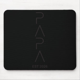 Funny Papa Est.2026 Expecting Dad Announcement Fat Mouse Mat
