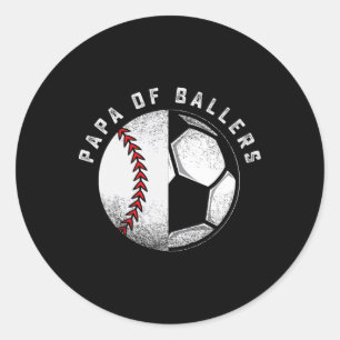 Funny Papa Gift Son Daughter Llers Sell Soccer Dad Classic Round Sticker