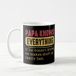 Funny Papa Knows Everything  Coffee Mug