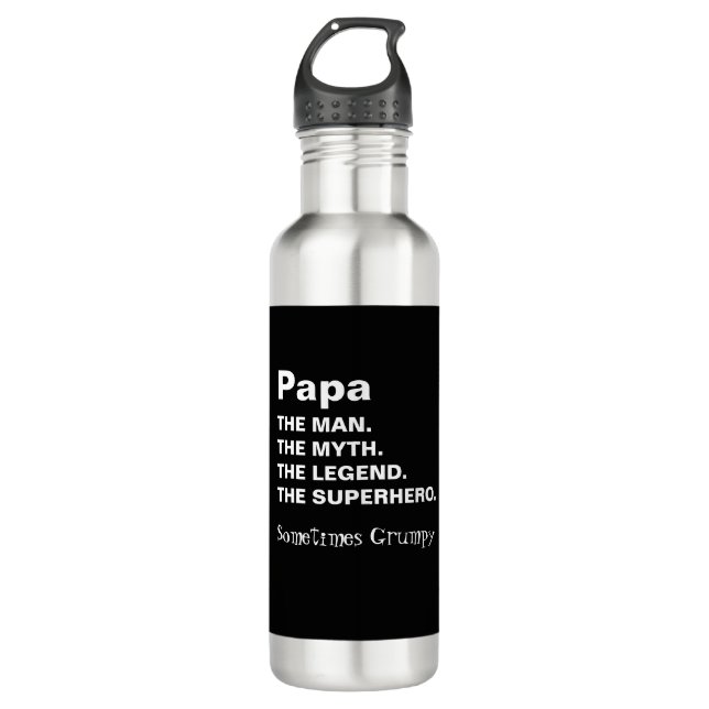 Funny Papa Man Myth Legend  710 Ml Water Bottle (Front)