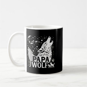 Funny Papa Wolf Gifts Matching Family Tribe Wolves Coffee Mug