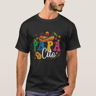 Funny Papacito Mexican Fiesta Sombrero Dad Cinco d T-Shirt
