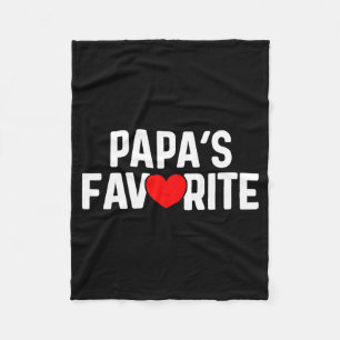 Funny Papas Favorite Son Daughter I'm Papa's Favor Fleece Blanket