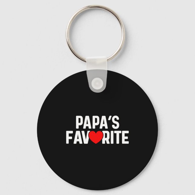 Funny Papas Favorite Son Daughter I'm Papa's Favor Key Ring (Front)