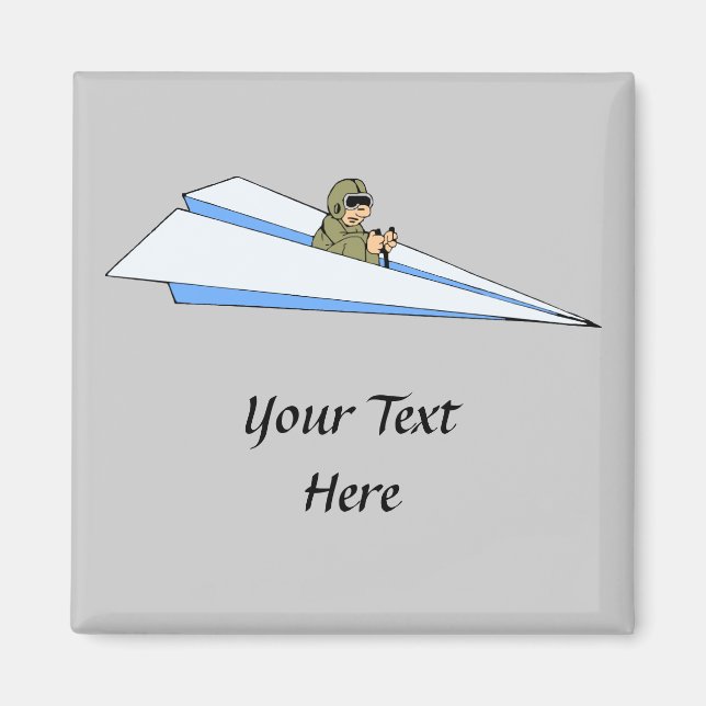 Funny Paper Aeroplane Pilot Magnet (Front)