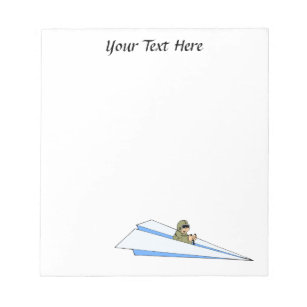 Funny Paper Aeroplane Pilot Notepad