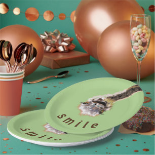 Funny Paper Plates Happy Ostrich Smile Your Text