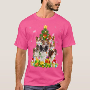 Funny Papillon Christmas Tree Funny Dog Lover T-Shirt