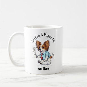 Funny Papillon Dog Business Suit Coffee  Mug