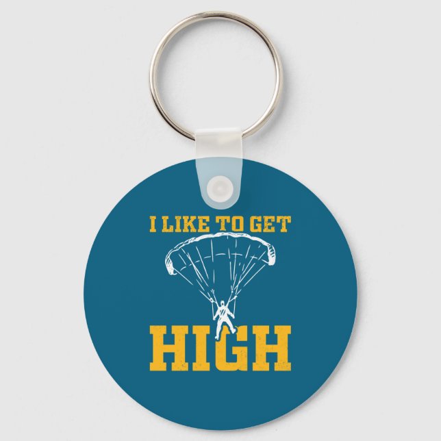 Funny Parachute Quote Skydiver  Key Ring (Front)