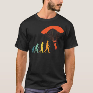 Funny Parachutists Evolution Retro Parachute Skydi T-Shirt