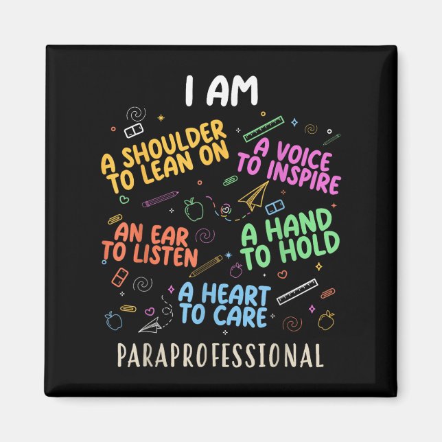 Funny Paraeducator Heart To Care Paraprofessional  Magnet (Front)