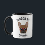 Funny Pardon my Frenchie Red Fawn French Bulldog Mug<br><div class="desc">Funny Pardon my Frenchie slogan design featuring a cool hipster red fawn French Bulldog wearing red sunglasses.</div>