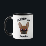 Funny Pardon my Frenchie Red Fawn French Bulldog Mug<br><div class="desc">Funny Pardon my Frenchie slogan design featuring a cool hipster red fawn French Bulldog wearing red sunglasses.</div>