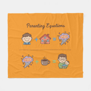 Funny Parenting Equations Relatable Dad & Baby Fleece Blanket