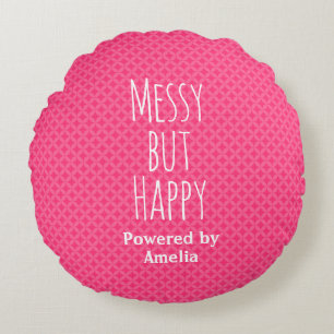 Funny Parenting Jokes with Shippoumon pattern Round Cushion